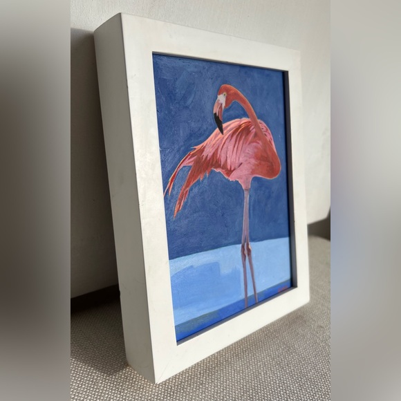 Original Vintage Flamingo Oil Painting - Picture 3 of 10